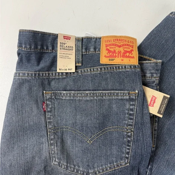 Levi’s Cotton Denim Jeans 559 Relaxed Straight Big & Tall Levi Strauss & Co NWT - Picture 2 of 8
